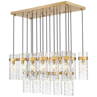 Z-lite Fontaine By  Rubbed Brass 44.25 Inch 17 Light Linear Chandelier
