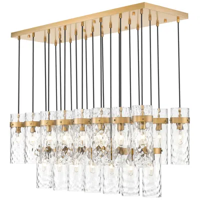 Z-lite Fontaine By  Rubbed Brass 54.5 Inch 23 Light Linear Chandelier