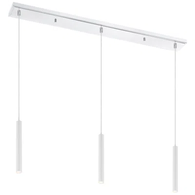 Z-lite Forest 46" Wide Chrome 3-light Led Linear Pendant