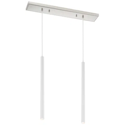Z-lite Forest By  Brushed Nickel 2 Light Island Pendant