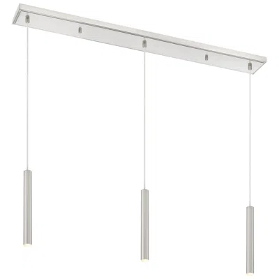 Z-lite Forest By  Brushed Nickel 3 Light Island Pendant In White