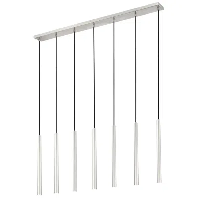 Z-lite Forest By  Brushed Nickel 54 Inch 7 Light Linear Led Chandelier In Silver