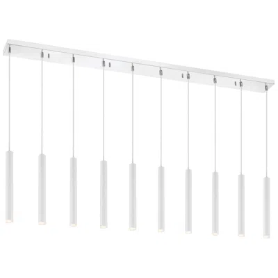 Z-lite Forest By  Chrome 10 Light Island Pendant In White