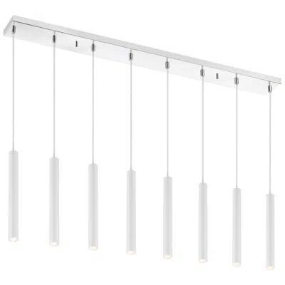 Z-lite Forest By  Chrome 8 Light Island Pendant In White