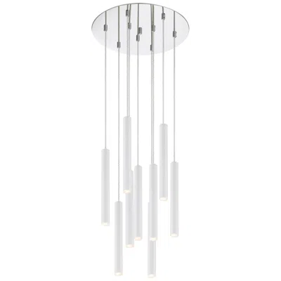 Z-lite Forest By  Chrome 9 Light Chandelier In White