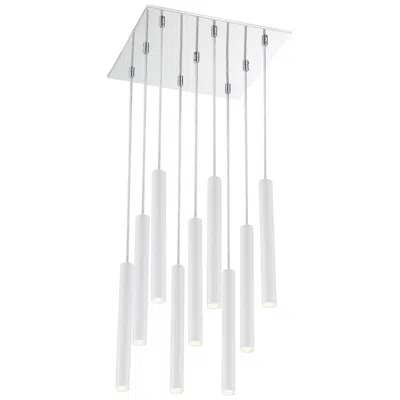 Z-lite Forest By  Chrome 9 Light Chandelier In White