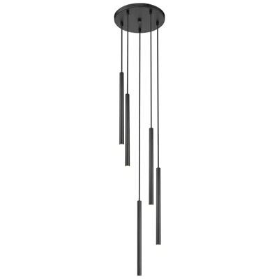 Z-lite Forest By  Matte Black 12 Inch 5 Light Chandelier