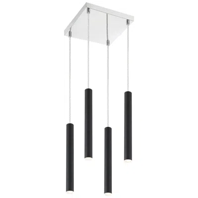 Z-lite Forest By  Matte Black 4 Light Chandelier