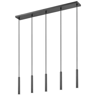 Z-lite Forest By  Matte Black 42 Inch 5 Light Linear Led Chandelier