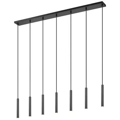 Z-lite Forest By  Matte Black 54 Inch 7 Light Linear Led Chandelier