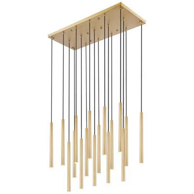 Z-lite Forest By  Modern Gold 42 Inch 17 Light Linear Led Chandelier