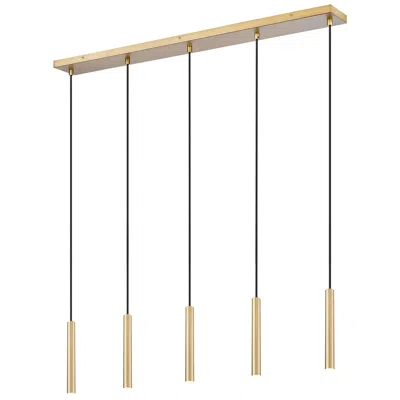 Z-lite Forest By  Modern Gold 42 Inch 5 Light Linear Led Chandelier