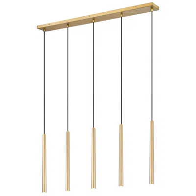 Z-lite Forest By  Modern Gold 42 Inch 5 Light Linear Led Chandelier