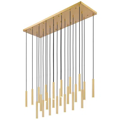 Z-lite Forest By  Modern Gold 54 Inch 23 Light Linear Led Chandelier