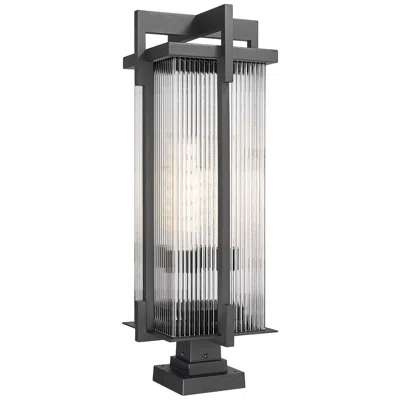 Z-lite Fortis  By   3 Light Outdoor Pier Mounted Fixture In Black