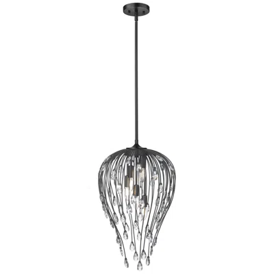 Z-lite Gabriella By  15 Inch Matte Black 5 Light Pendant