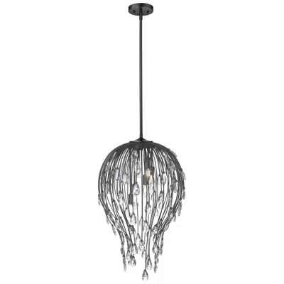 Z-lite Gabriella By  18 Inch Matte Black 6 Light Pendant
