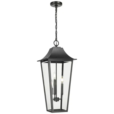 Z-lite Gannon 27 1/2"h Black 3-light Outdoor Hanging Light