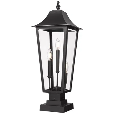 Z-lite Gannon 27 3/4" High Black 3-light Outdoor Pier Light