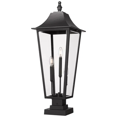 Z-lite Gannon 32 1/2" High Black 3-light Outdoor Pier Light