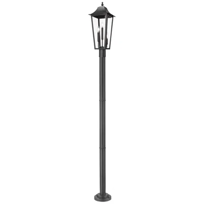 Z-lite Gannon By  Black 10 Inch 3 Light Outdoor Post Mount Fixture