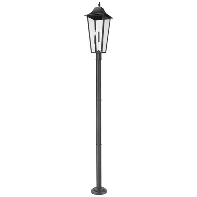 Z-lite Gannon By  Black 12 Inch 3 Light Outdoor Post Mount Fixture