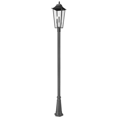 Z-lite Gannon By  Black 12 Inch 3 Light Outdoor Post Mounted Fixture