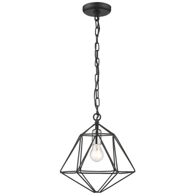 Z-lite Geo By  Matte Black + Chrome 1 Light Mini Pendant