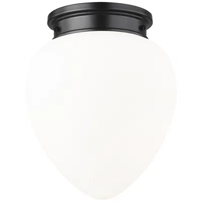 Z-lite Gideon By  Matte Black 1 Light Flush Mount