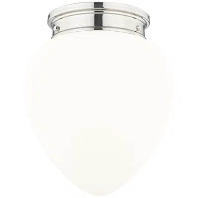 Z-lite Gideon By  Polished Nickel 1 Light Flush Mount
