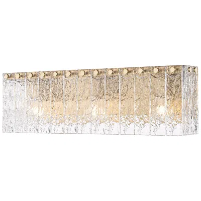 Z-lite Glacier 24" Wide Modern Gold And Textured Glass Bath Light