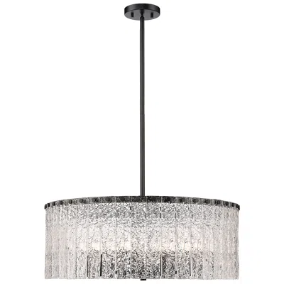 Z-lite Glacier 26 3/4" Wide Matte Black Steel 10-light Pendant