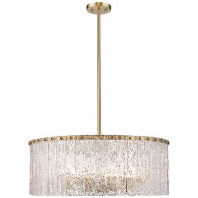 Z-lite Glacier 26 3/4" Wide Modern Gold Glass 10-light Drum Pendant
