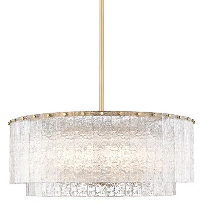 Z-lite Glacier 32" Wide Modern Gold Double Layer Drum Pendant Light