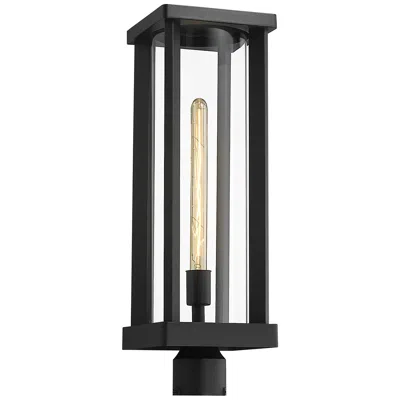 Z-lite Glenwood 20"h Black Outdoor Post Light W/ Round Pole Fitter
