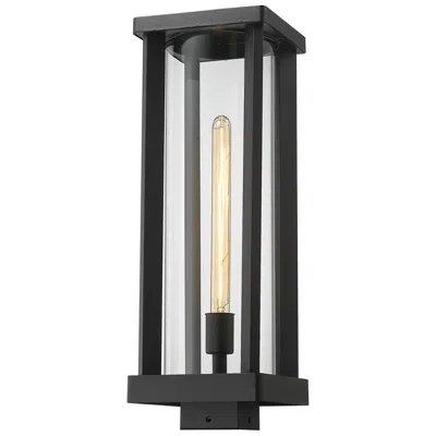 Z-lite Glenwood 20"h Black Outdoor Post Light W/ Square Pole Fitter