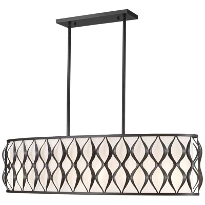 Z-lite Harden By  Matte Black 10 Light Linear Chandelier
