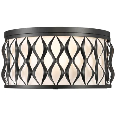 Z-lite Harden By  Matte Black 4 Light Flush Mount
