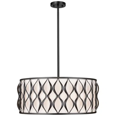Z-lite Harden By  Matte Black 8 Light Pendant