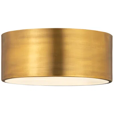 Z-lite Harley 12" Wide Rubbed Brass Drum Ceiling Light