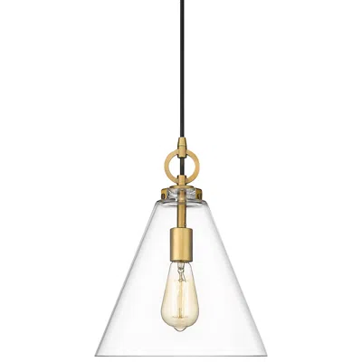 Z-lite Harper 11 1/2" Wide Rubbed Brass Mini Pendant