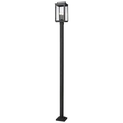 Z-lite Hartwell By  Sand Black 4 Light Post Mounted Fixture