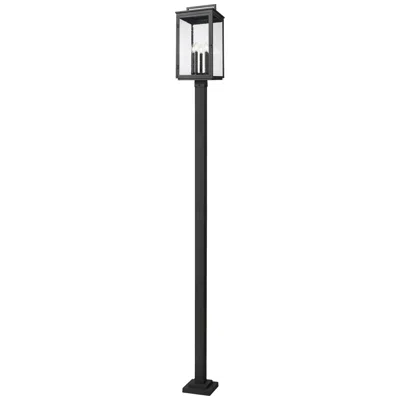 Z-lite Hartwell By  Sand Black 5 Light Post Mounted Fixture