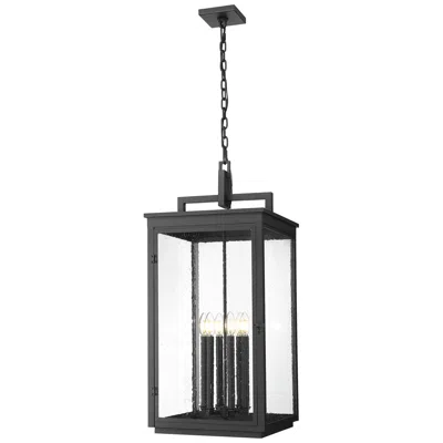 Z-lite Hartwell By  Sand Black 6 Light Outdoor Chain Mount Ceiling Fixture