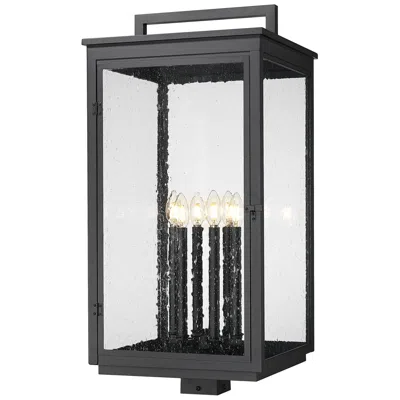 Z-lite Hartwell By  Sand Black 6 Light Post Mount Fixture