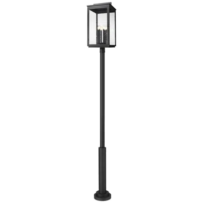 Z-lite Hartwell By  Sand Black 6 Light Post Mounted Fixture