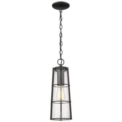 Z-lite Helix By  Black 6 Inch 1 Light Outdoor Chain Mount Ceiling Fixture