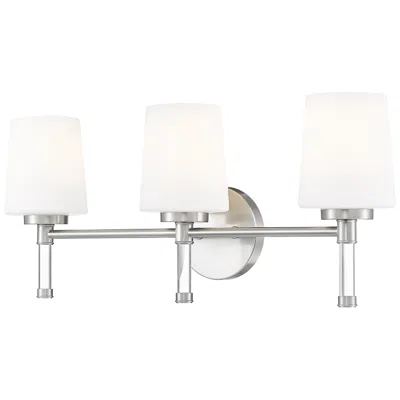 Z-lite Henri Brushed Nickel 3 Light Vanity With White Opal Glass Shade