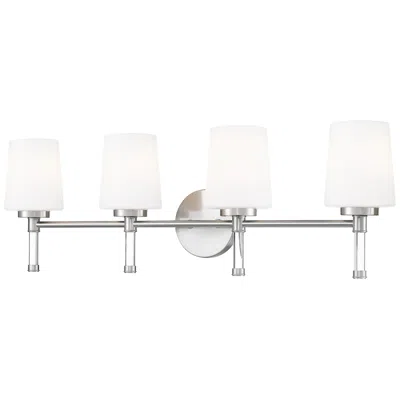 Z-lite Henri Brushed Nickel 4 Light Vanity With White Opal Glass Shade