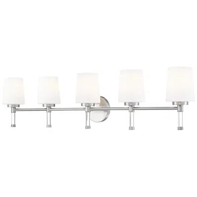 Z-lite Henri Brushed Nickel 5 Light Vanity With White Opal Glass Shade